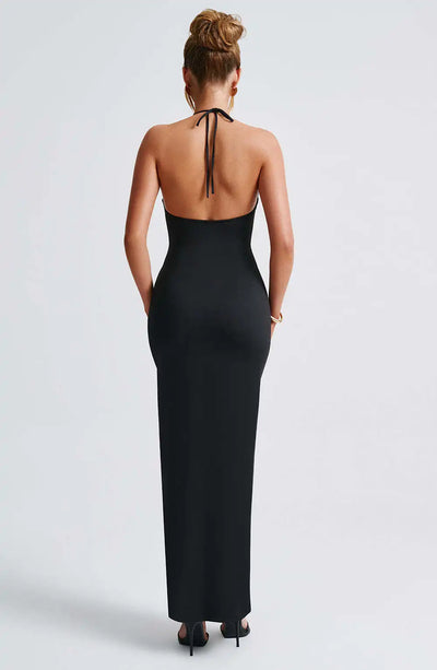 Robe longue fente décolleté plongeant