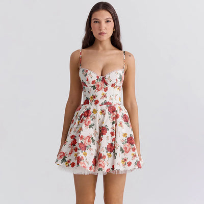 Robe courte à volants