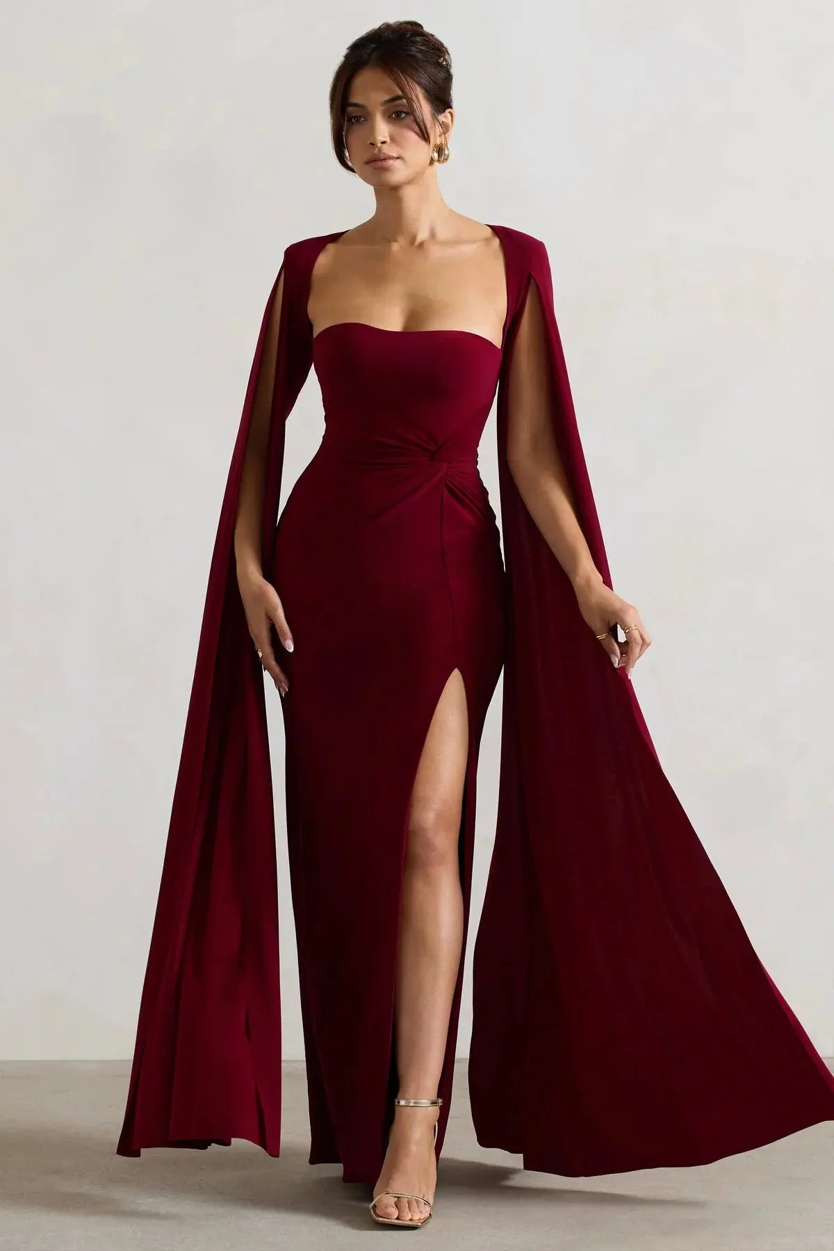 Robe à fente manches ultra longues
