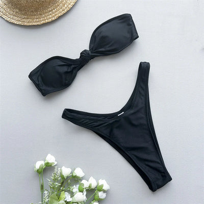 Maillot de bain deux pieces sans bretelles