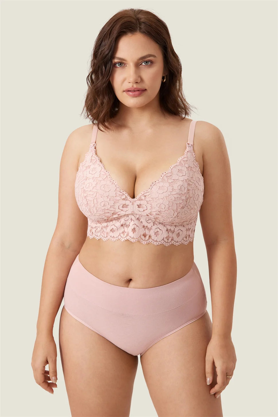 Soutien-gorge d'allaitement plongeant en dentelle