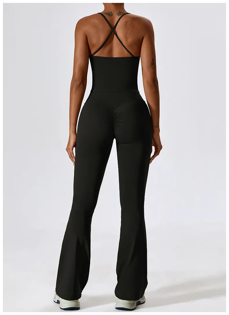 Top de ioga cruzado nas costas