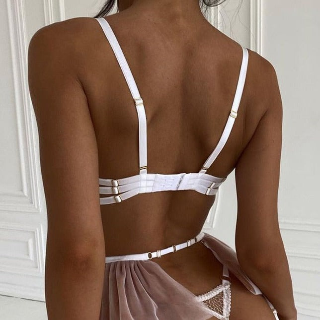 Ensemble jarretelles à volants Misty