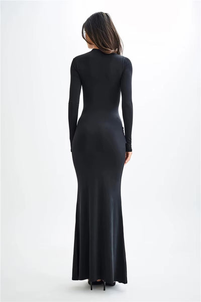 Robe longue taille drapée