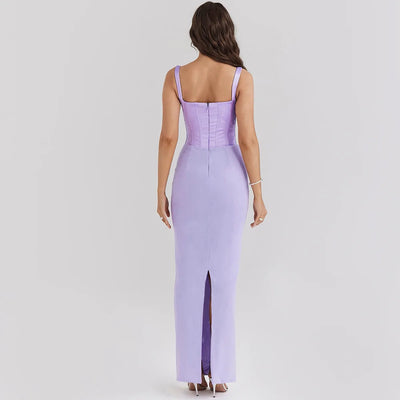 Robe corset col en V