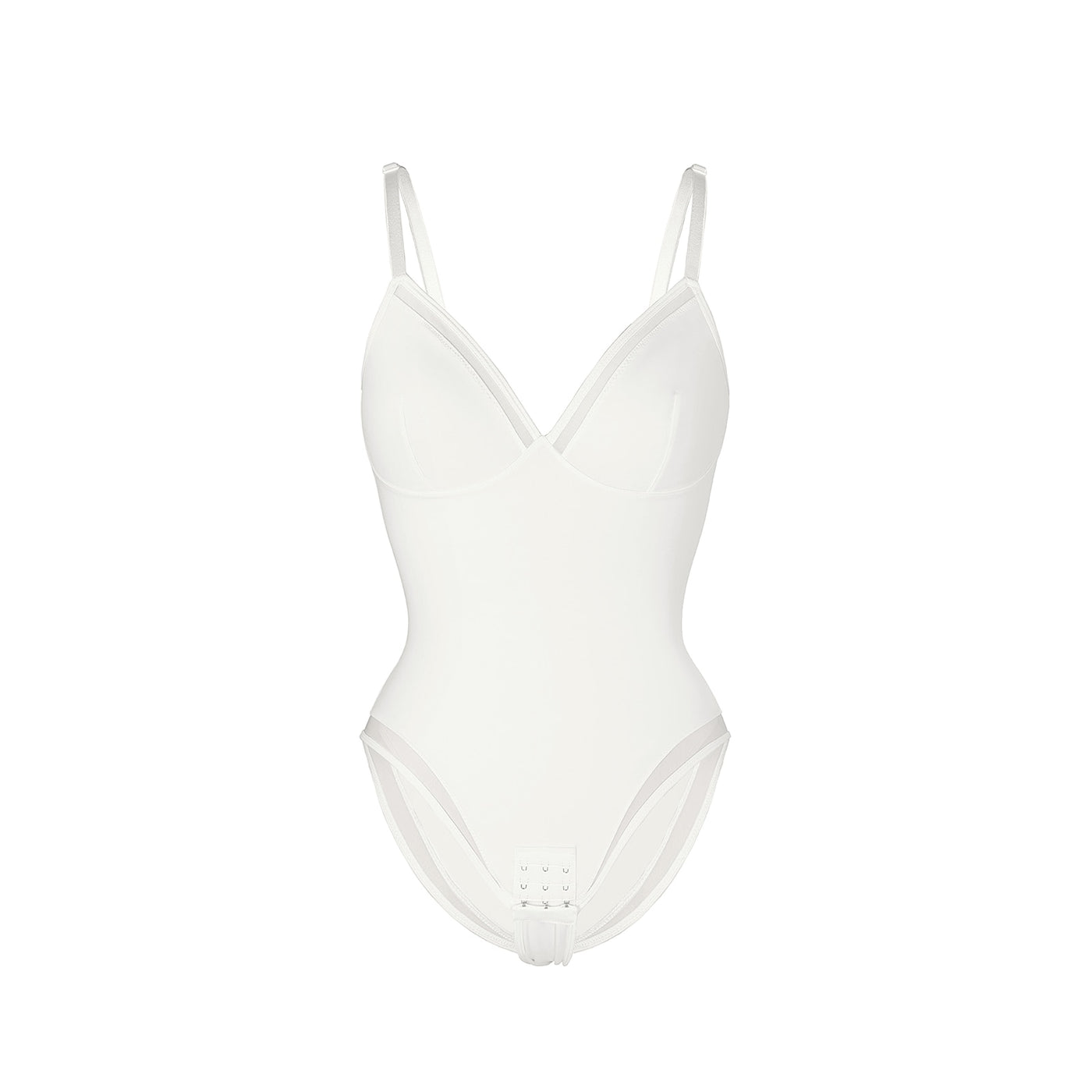 Body gainant blanc col en V