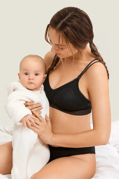 Soutien-gorge d'allaitement en dentelle légèrement rembourrée
