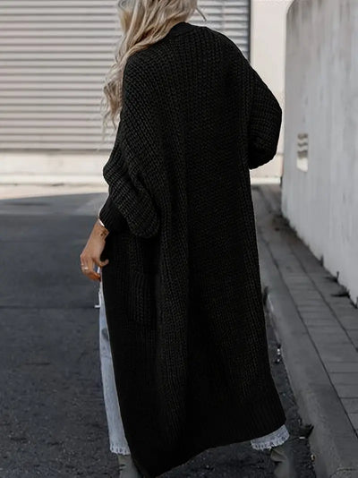 Cardigan long en tricot avec poches