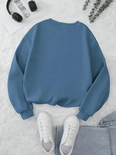 Sweat Pull imprimé coffee manches longues décontracté col rond