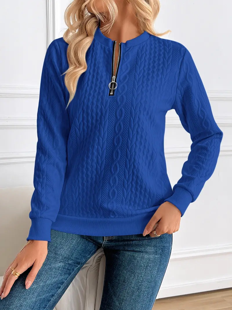 Pull Manches Longues avec Tricot Torsadé