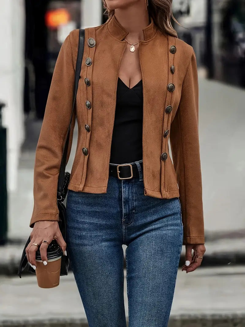 Veste courte ouverte effet daim