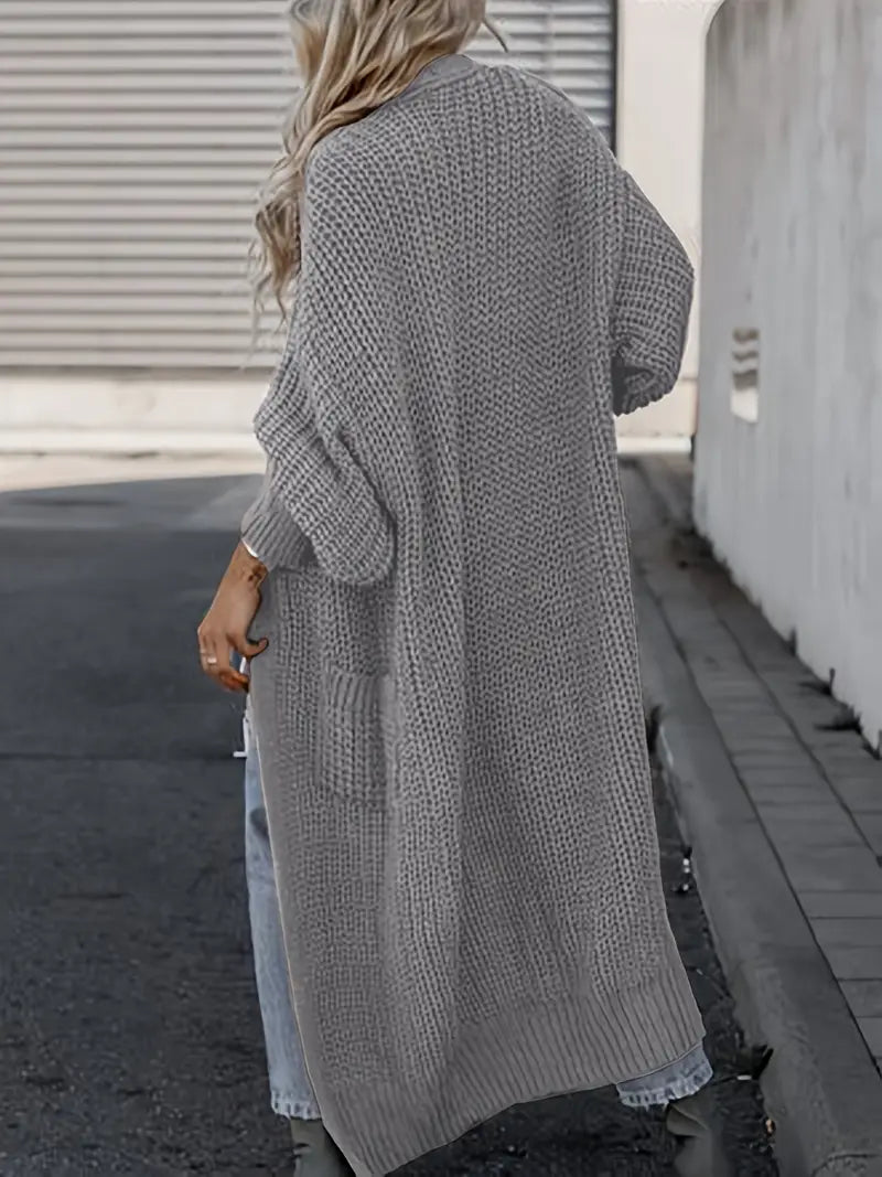 Cardigan long en tricot avec poches