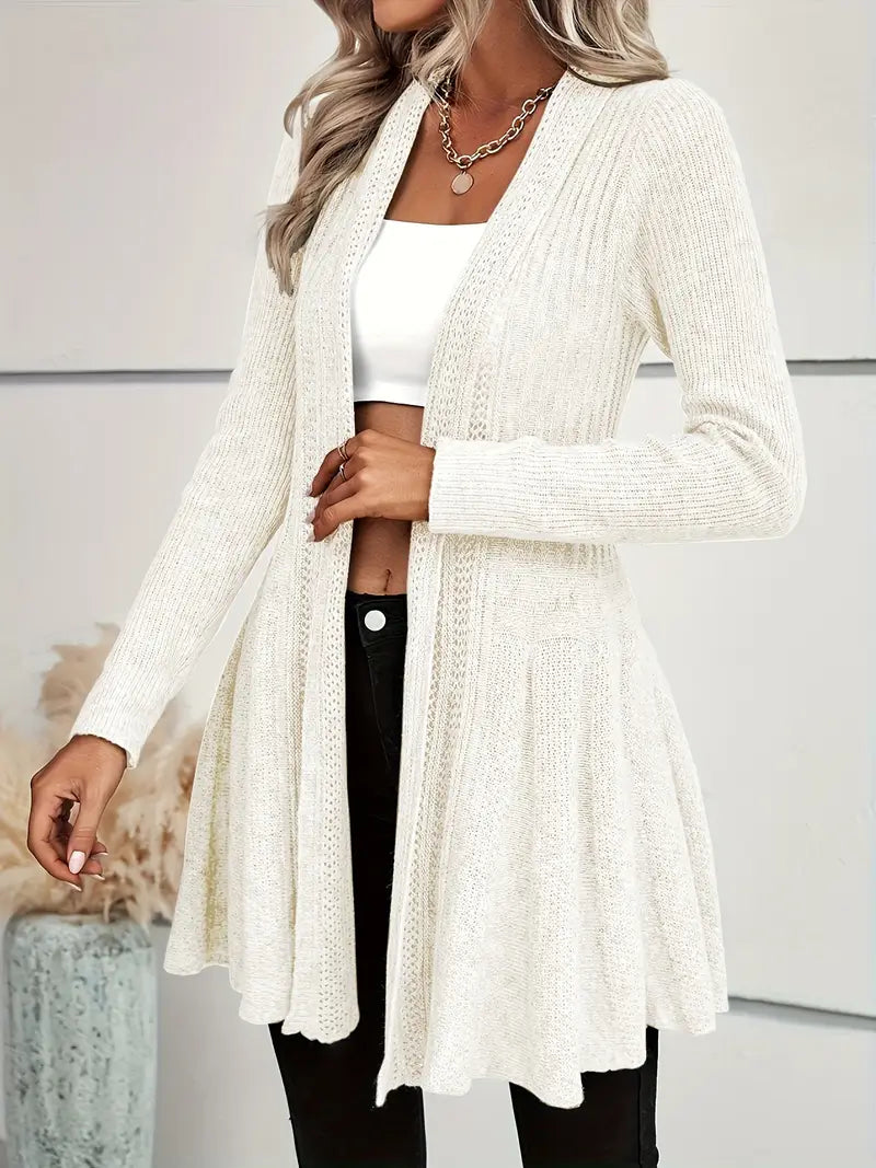 Cardigan long manches longues effet robe