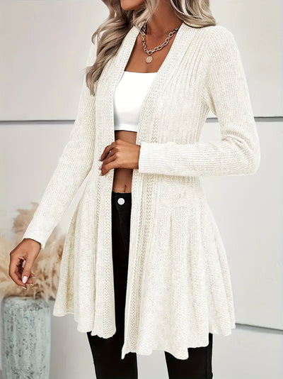 Cardigan long manches longues effet robe