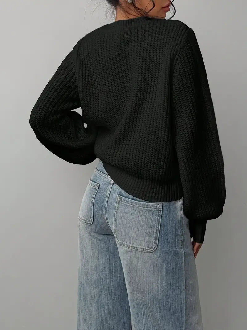 Pull à col rond effet mailles