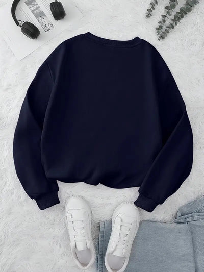 Sweat décontracté avec lettrage manches longues