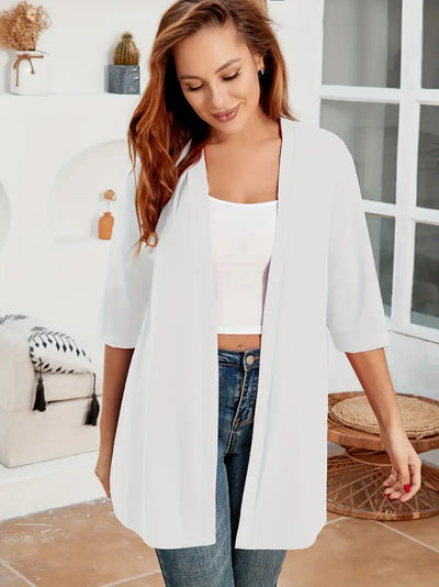 Cardigan grande taille simple mi-long