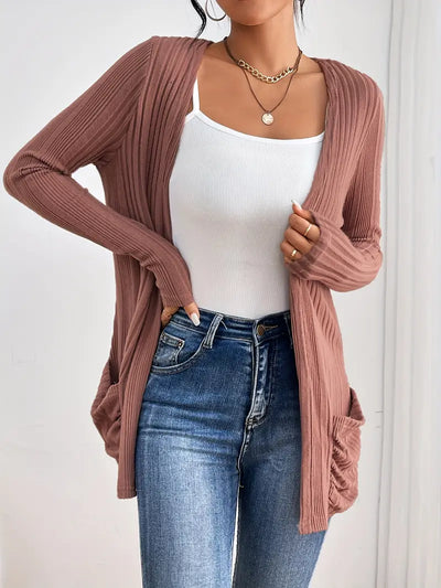 Cardigan long loose avec poches