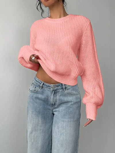 Pull à col rond effet mailles