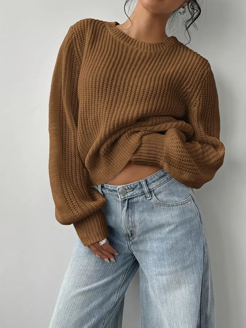 Pull à col rond effet mailles