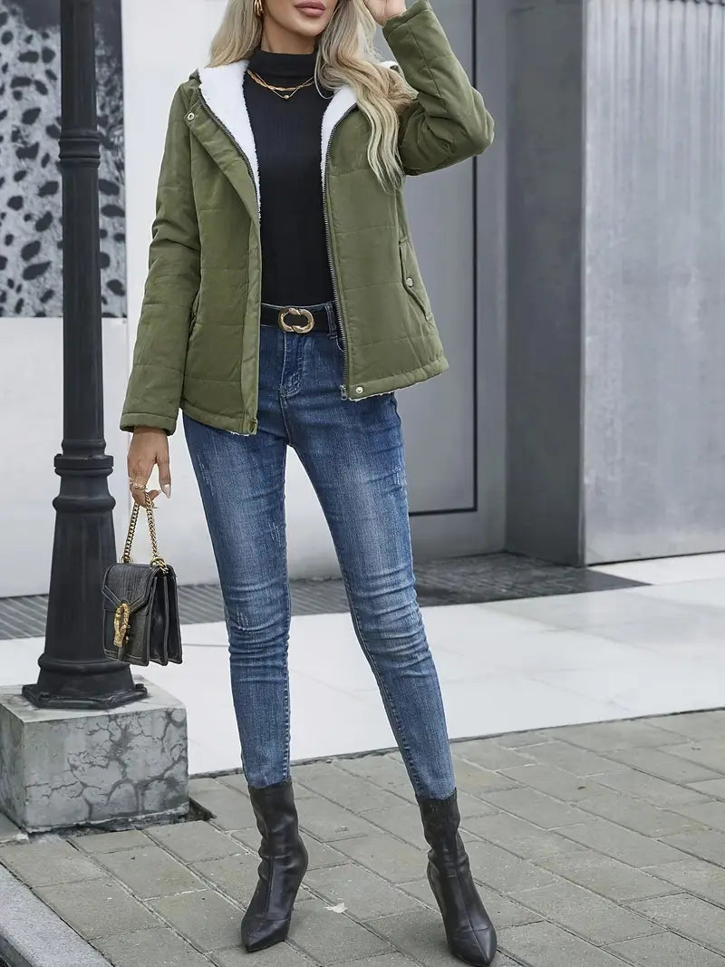 Veste légère à capuche interieur polaire