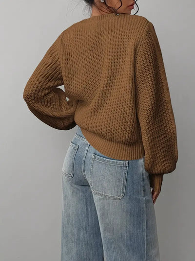 Pull à col rond effet mailles