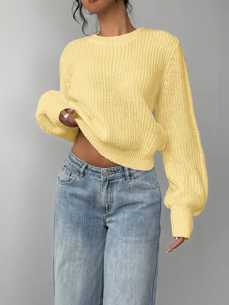 Pull à col rond effet mailles