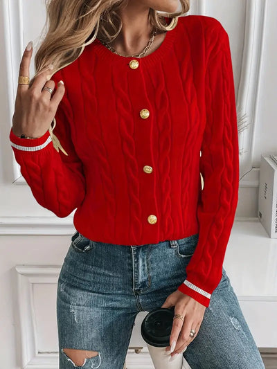 Gilet élégant à manches longues Boutonnage doré