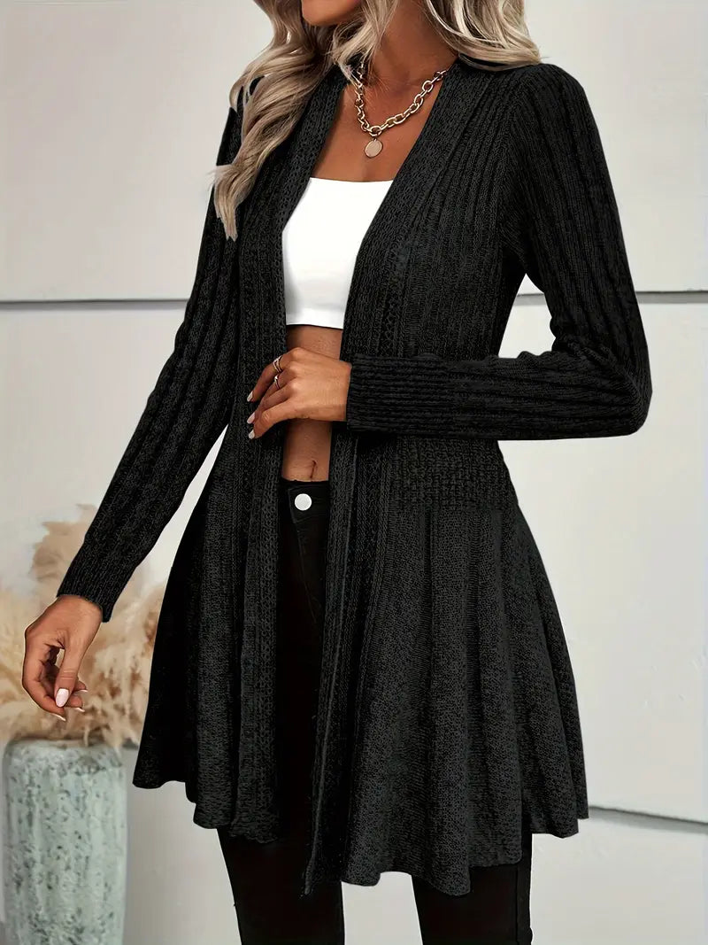 Cardigan long manches longues effet robe