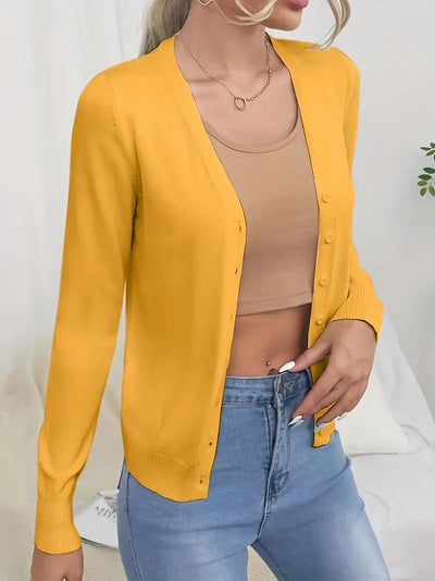 Cardigan simple col V avec boutons