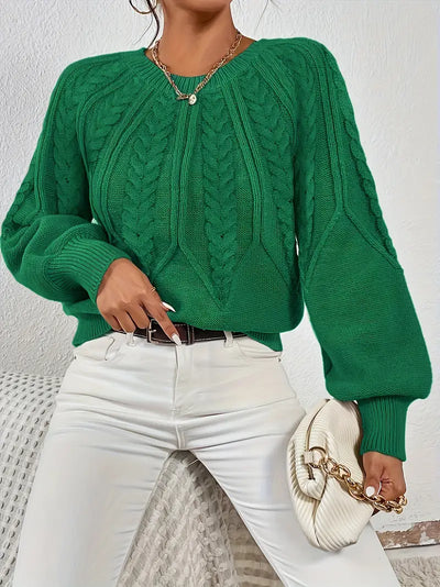 Pull à col rond tressé