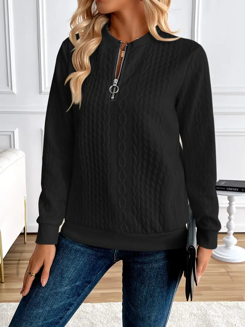 Pull Manches Longues avec Tricot Torsadé