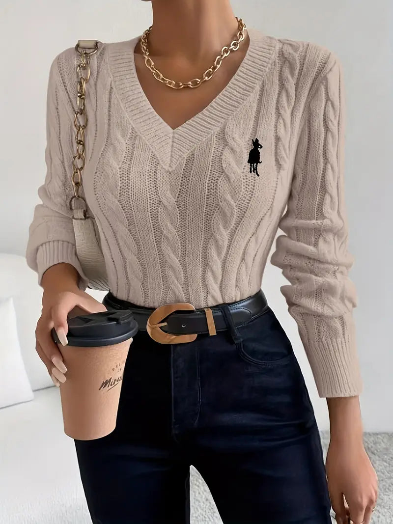 Pull col V avec logo