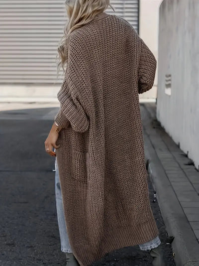 Cardigan long en tricot avec poches
