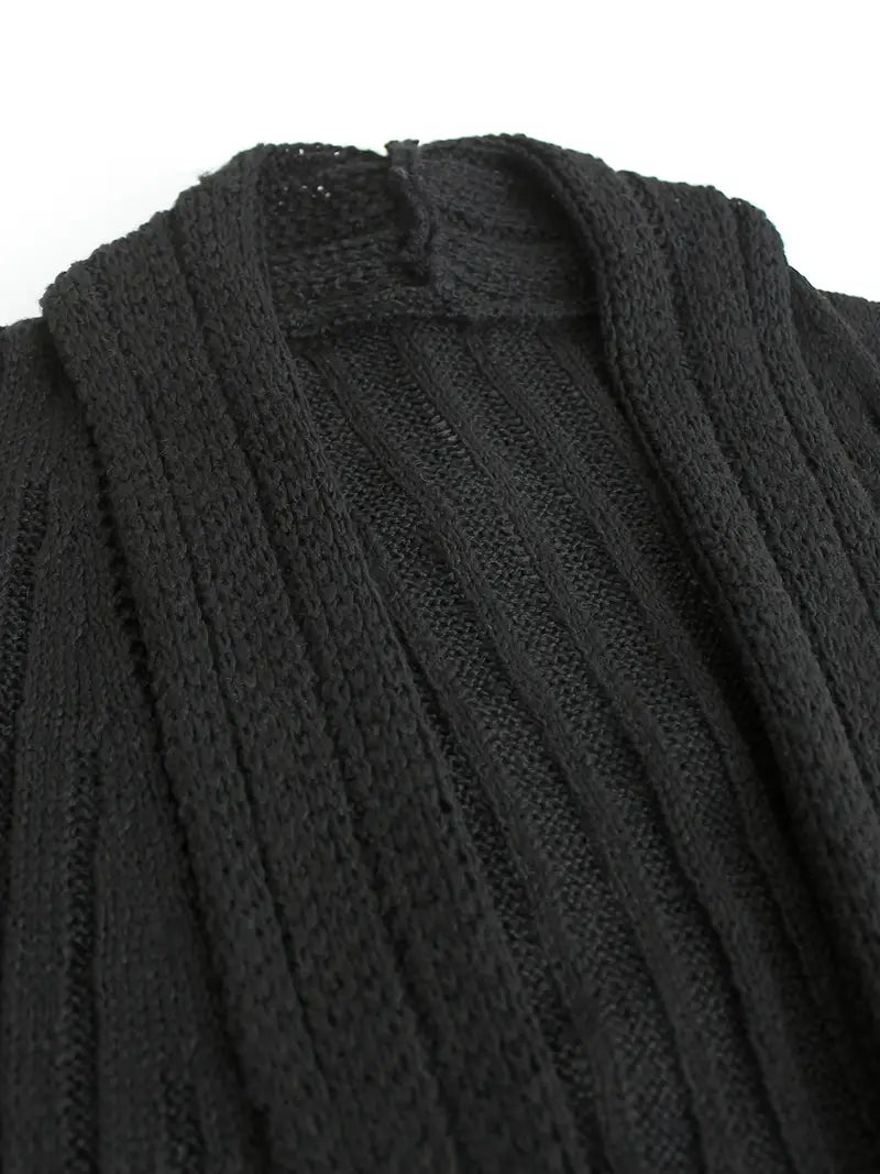 Cardigan long manches longues effet robe