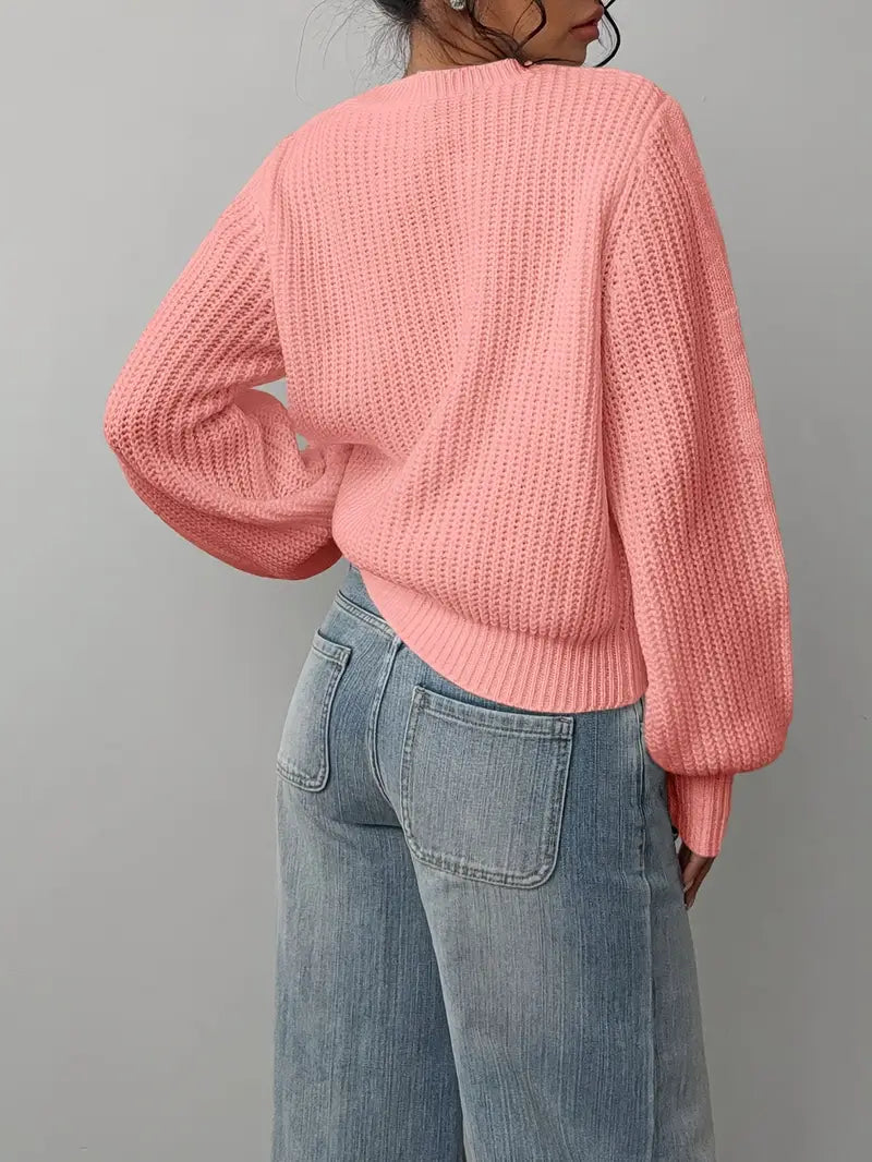 Pull à col rond effet mailles