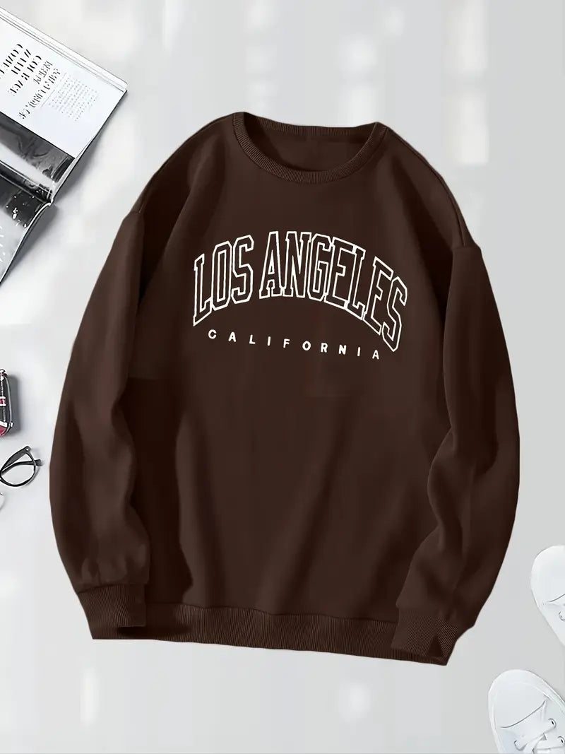 Sweat décontracté avec lettrage manches longues