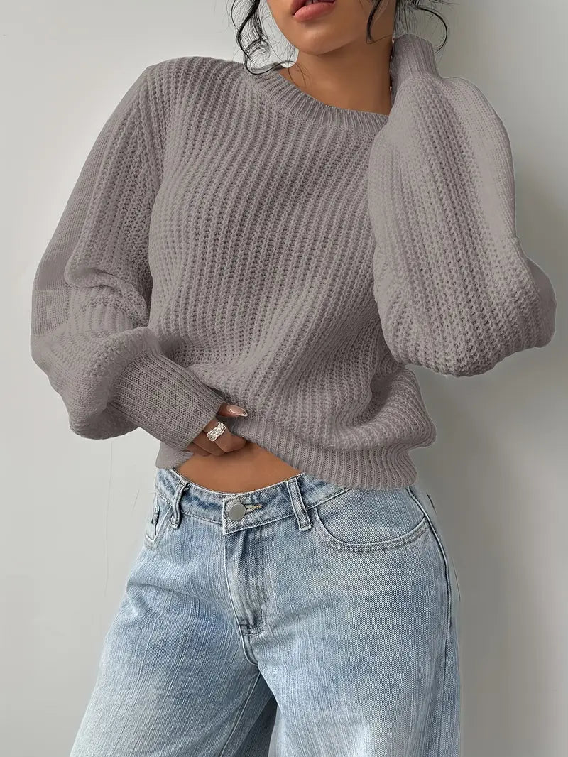 Pull à col rond effet mailles