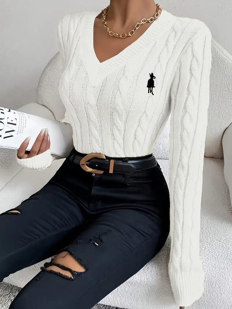 Pull col V avec logo