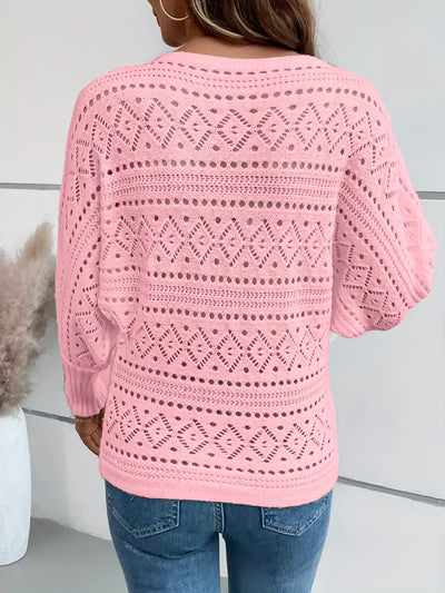 Pull à epaules dénudées semi-transparent