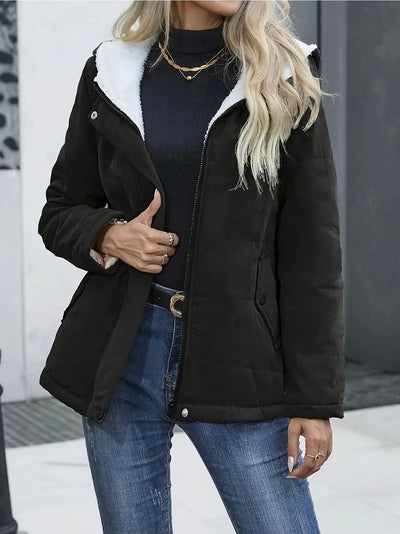 Veste légère à capuche interieur polaire