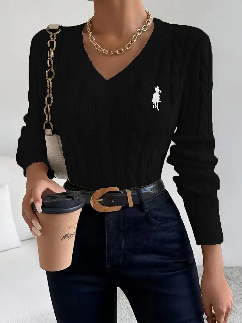 Pull col V avec logo