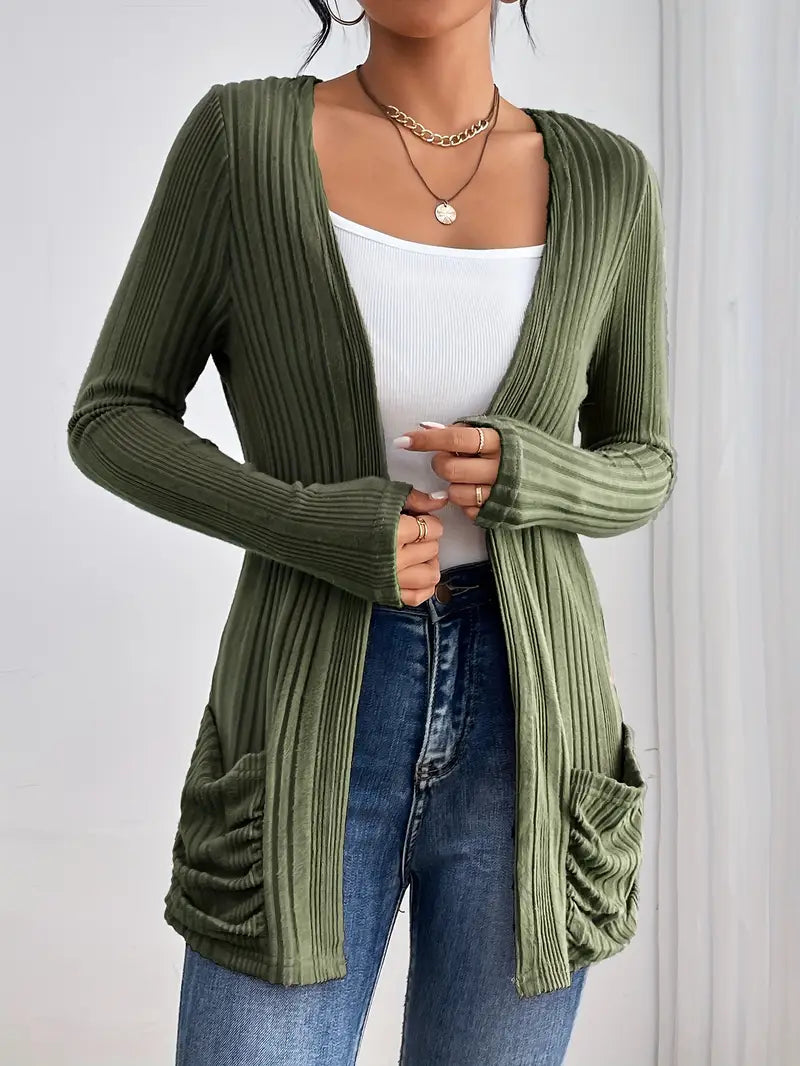 Cardigan long loose avec poches