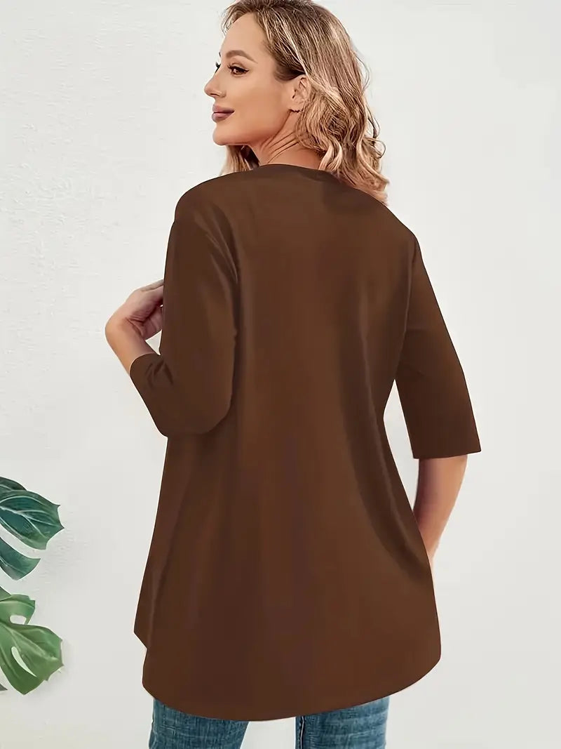Cardigan grande taille simple mi-long