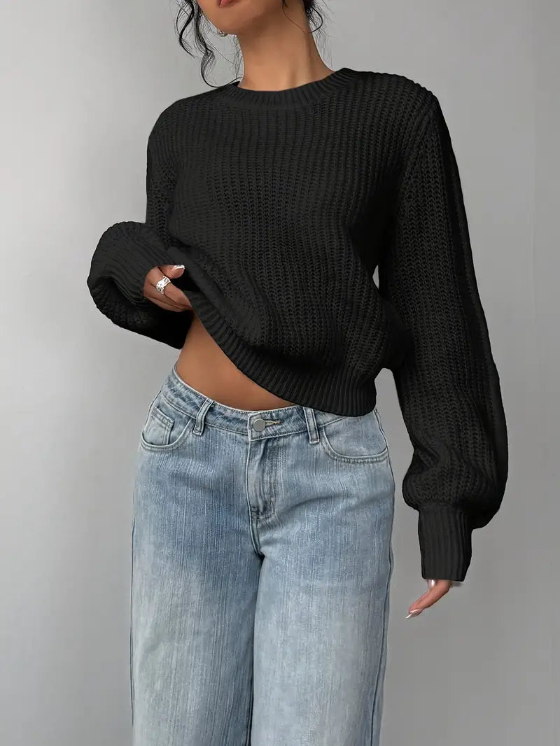 Pull à col rond effet mailles