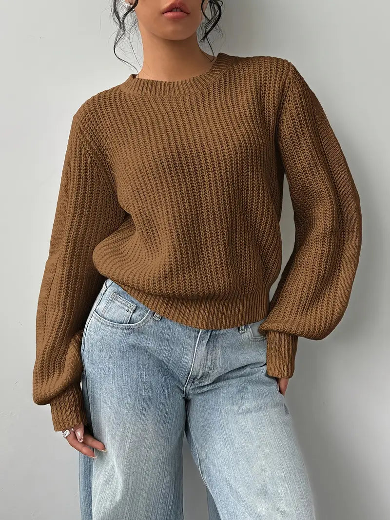 Pull à col rond effet mailles