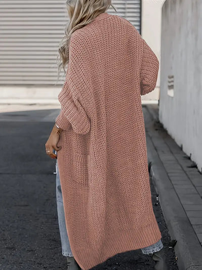 Cardigan long en tricot avec poches