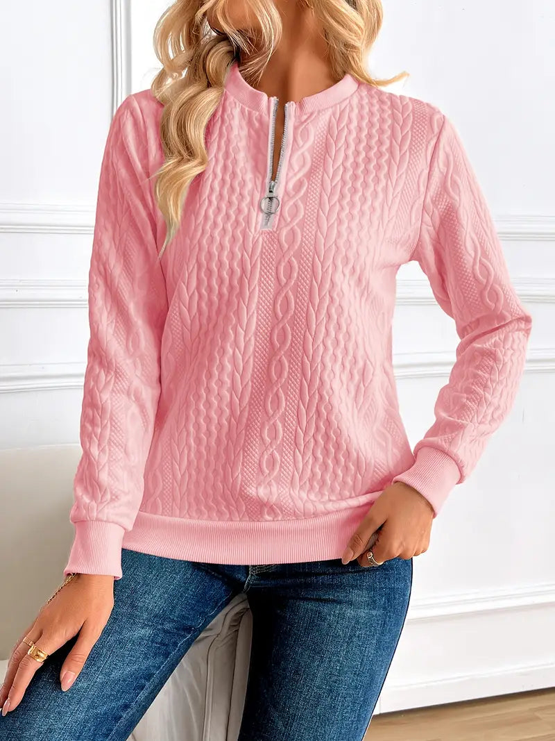 Pull Manches Longues avec Tricot Torsadé