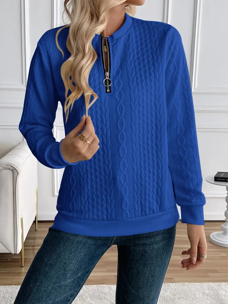 Pull Manches Longues avec Tricot Torsadé