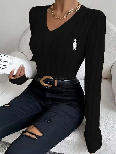 Pull col V avec logo